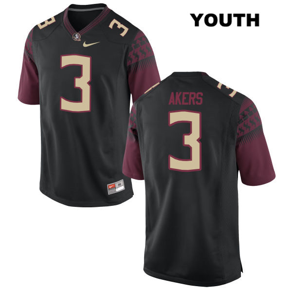 Youth NCAA Nike Florida State Seminoles #3 Cam Akers College Black Stitched Authentic Football Jersey ICU6169EI